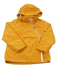 Pomerančová šusťáková jarní bunda s odepínací kapucí Tchibo