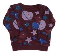 Vínová mikina s planetami a hviezdami Primark