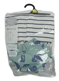 Nové - 2x overal - pruhovaný + khaki s dinosaury F&F