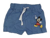 Modré plátenné kraťasy s Mickeym Disney