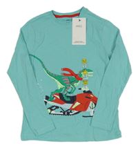 Nové - Světlemodré trik s dinosaurem M&S