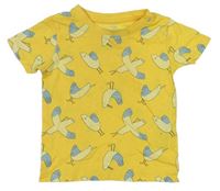 Žlté tričko s vtáčky Primark