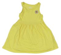 Žlté bavlnené šaty s kvietkami F&F