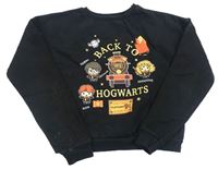 Černá crop mikina Harry Potter s kapucňou