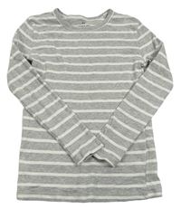 Sivo-biele pruhované tričko H&M