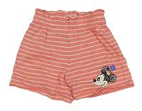 Ružovo-biele prúžkované bavlnené kraťasy s Minnie George