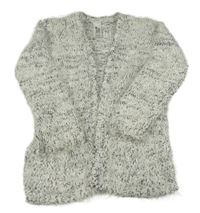 Bílo-černý chlupatý cardigan C&A