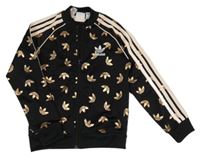 Černá propínací sportovní mikina s logy Adidas
