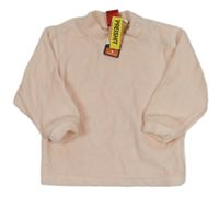 Nové - Svetloružová zamatová mikina Little King