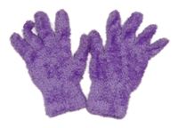 Fialové chlupaté rukavice