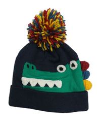 Tmavosivá pletená čapica s krokodílom Next