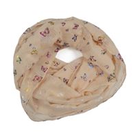 Světlerůžová límcová šála s motýlky 