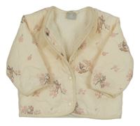 Smetanová šusťáková prošívaná zimní bunda s Bambim Disney