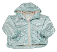 Svetlomodrá metalická šušťáková jarná bunda s kapucňou M&S
