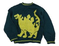 Tmavozelený sveter s drakom