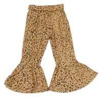 Béžovo-čierne vzorované voľné é nohavice