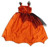 Kostým - Červeno-černé saténové šaty se síťovinou 