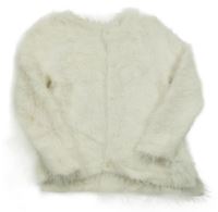 Smotanový chlpatý prepínaci sveter H&M