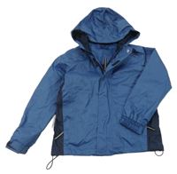 Modro-tmavomodrá šušťáková jarná funkčná bunda s kapucňou Crivit