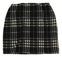 Čierno-sivo-biela kockovaná sukňa New Look
