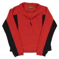 Červeno-čierna fleecová funkčná mikina Mountain Warehouse