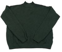 Tmavozelený vzorovaný oversize svetr C&A