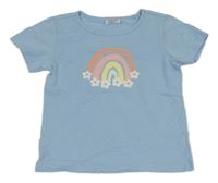 Světlemodré tričko s duhou 
