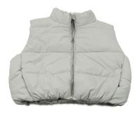 Šedá šusťáková prošívaná zateplená crop vesta Peacocks