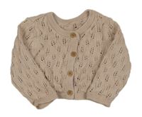 Starorůžový děrovaný propínací svetr George 