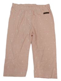 Svetloružové prúžkované capri tepláky s kotvami Yigga