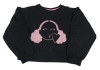 Čierna crop mikina s dievčatkom George