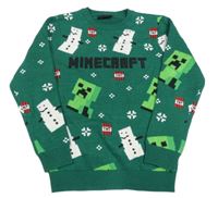 Tmavozelený svetr Minecraft Primark