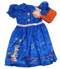 Nové - 2set - Kobaltově modré saténové šaty + kabelka - Matilda