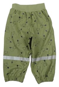 Khaki nepromokavé kalhoty s liškami Topomini