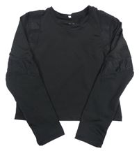 Čierne funkčné športové crop tričko H&M