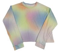 Farebná batikovaná rebrovaná úpletová crop mikina PRIMARK