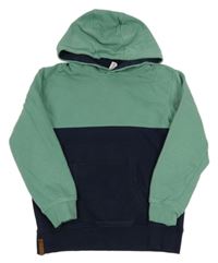 Olivovo-tmavomodrá mikina s vreckom a kapucňou YIGGA