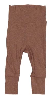 Starorůžovohnědé melírované rebrované tepláky H&M