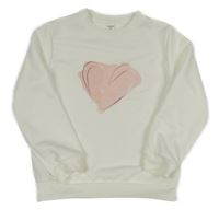 Smotanová mikina so srdiečkom SHEIN
