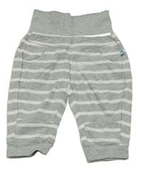 Sivo-biele pruhované melírované tepláky