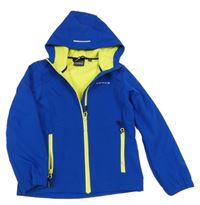 Safírová softshellová bunda s logem a kapucí ICEPEAK