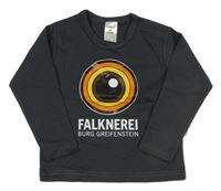 Tmavošedé triko s potiskem a nápisy Liliput