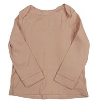 Pudrové žebrované pyžamové triko F&F