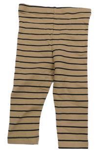 Béžovo-čierne pruhované legíny PRIMARK