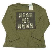 Nové - khaki tričko s nápismi PRIMARK