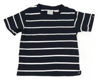 Tmavomodro-bílé pruhované tričko ZARA