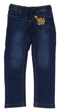 Tmavomodré teplákové rifle s bagrem Kiki&Koko