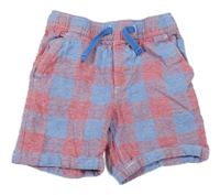 Modro-červené kockované ľanové kraťasy GAP