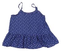 Tmavomodrý srdiečkovaný peplum top Y.F.K.