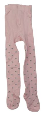 Světlerůžové punčocháče se srdíčky H&M